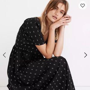 Madewell Dobby Puff sleeve v neck dress